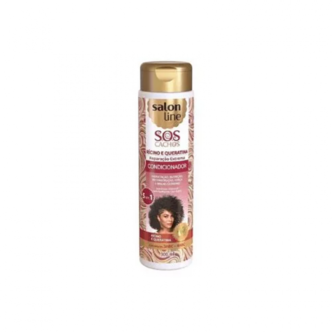 COND SALON LINE SOS 300ML RICINO QUERATINA