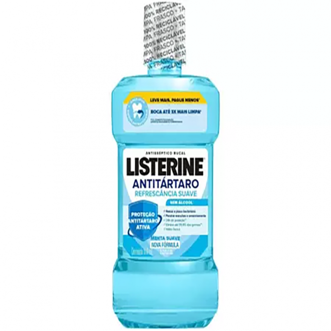 ANTI SEP LISTERINE SEM ALCOOL 500ML ANTITARTARO