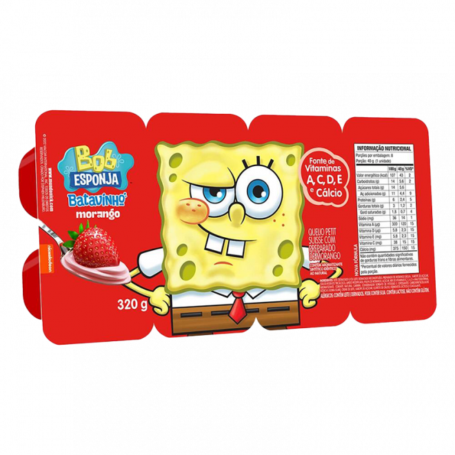 IOG BATAVO BOB ESPONJA 320G MORANGO