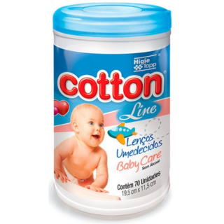 LENCOS UMEDECIDOS COTTONBABY POTE 70UND AZUL