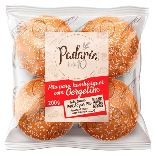 PADARIA NOTA 10 - PAO HAMBURGUER 200G GERGELIM