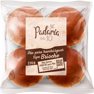PADARIA NOTA 10 - PAO HAMBURGUER 256G BRIOCHE