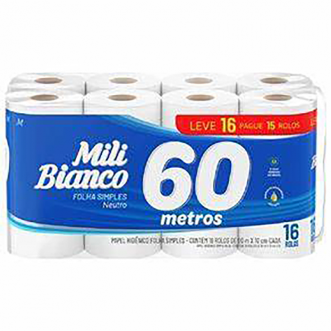 PAPEL HIG MILI 60MTS LV16PG15 NEUTRO