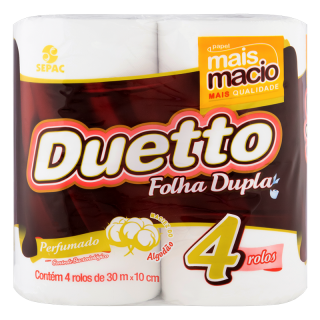 PAPEL HIG DUETTO FD 30M C/4UN PERFUMADO