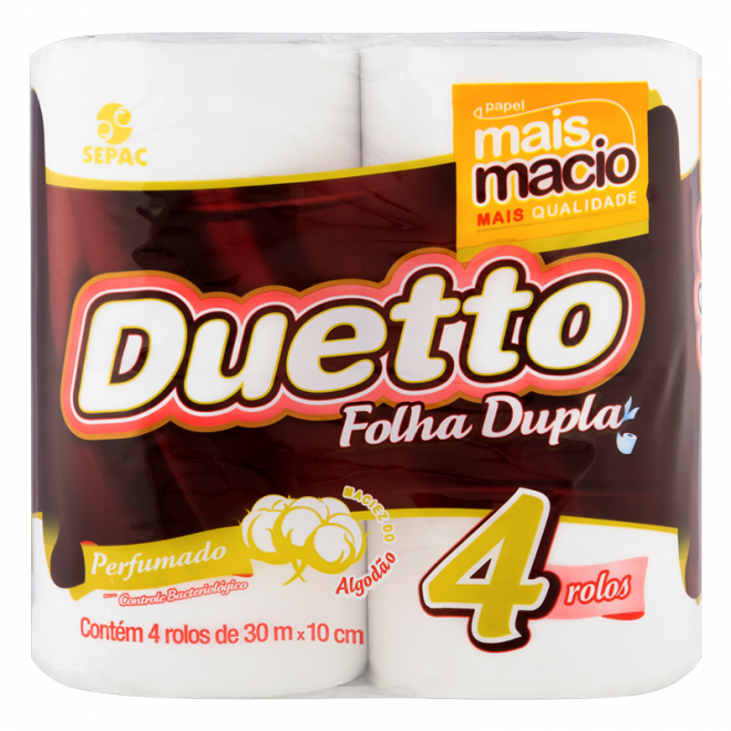 PAPEL HIG DUETTO FD 30M C/4UN PERFUMADO