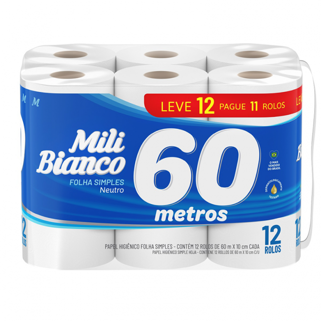 PAPEL HIG MILI 60MTS LV12PG11 NEUTRO