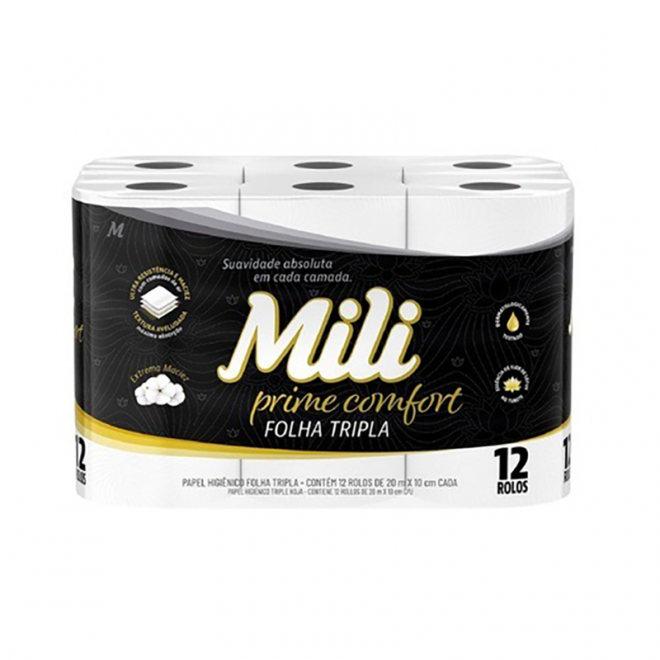 PAPEL HIG MILI FOLHA TRIPLA 20M C/12UN