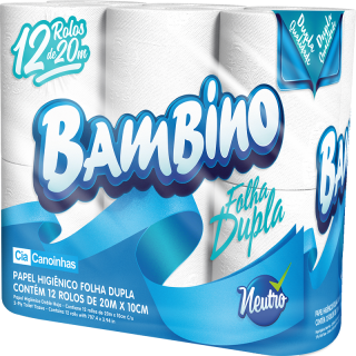 PAPEL HIG BAMBINO F.DUPLA 20MTS 12UND
