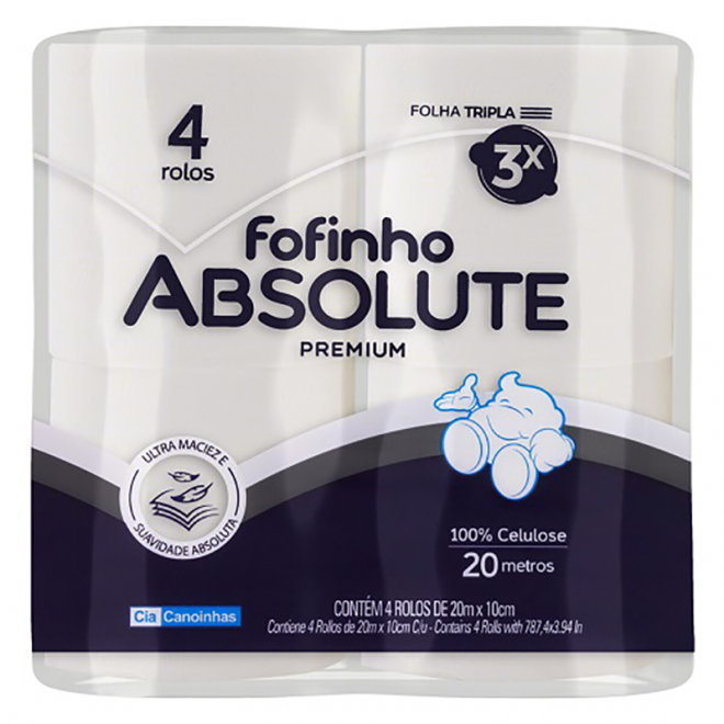 PAPEL HIG FOFINHO ABSOLUTE PREMIUM C/4UND