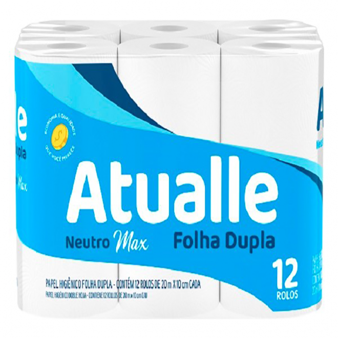 PAPEL HIG ATUALLE MAX FOLHA DUPLA 20MTS 12UN