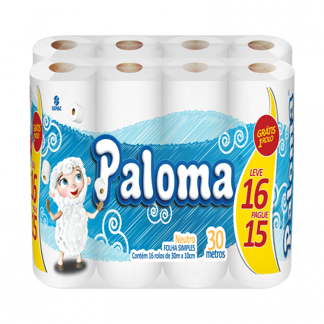 PAPEL HIG PALOMA FS 30M C/16UN NEUTRO