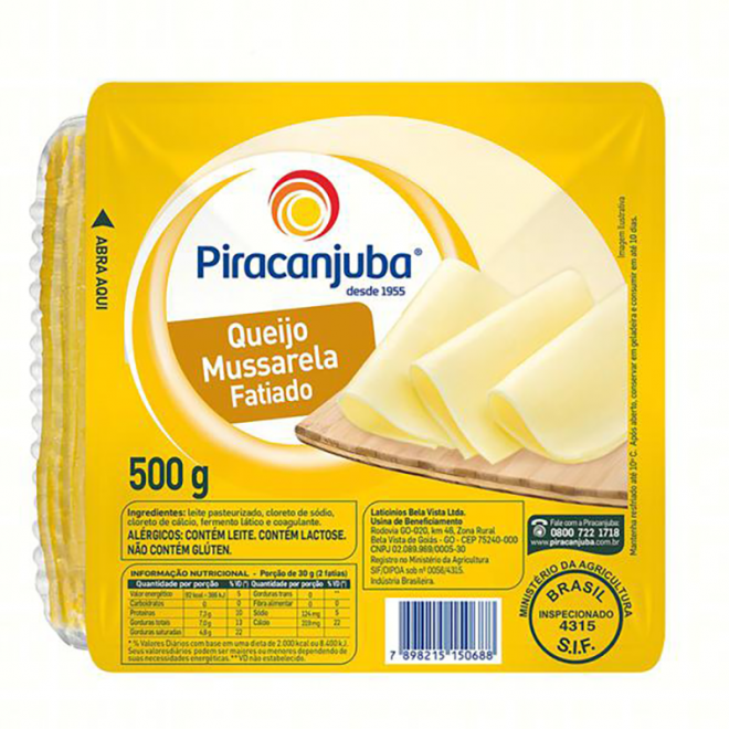 MUSSARELA PIRACANJUBA PQ KG