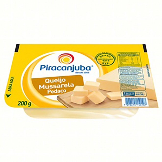 MUSSARELA PIRACANJUBA PEDACO 200G