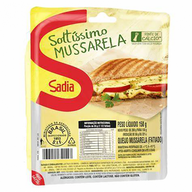 SADIA - MUSSARELA SOLTISSIMO 150G