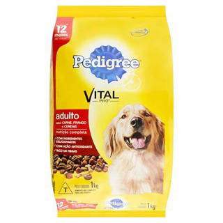 RACAO PEDIGREE ADULTO 1KG CARNE FRANGO CEREAIS