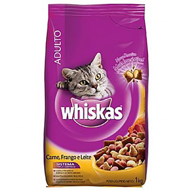 RACAO WHISKAS 1KG FRANGO LEITE