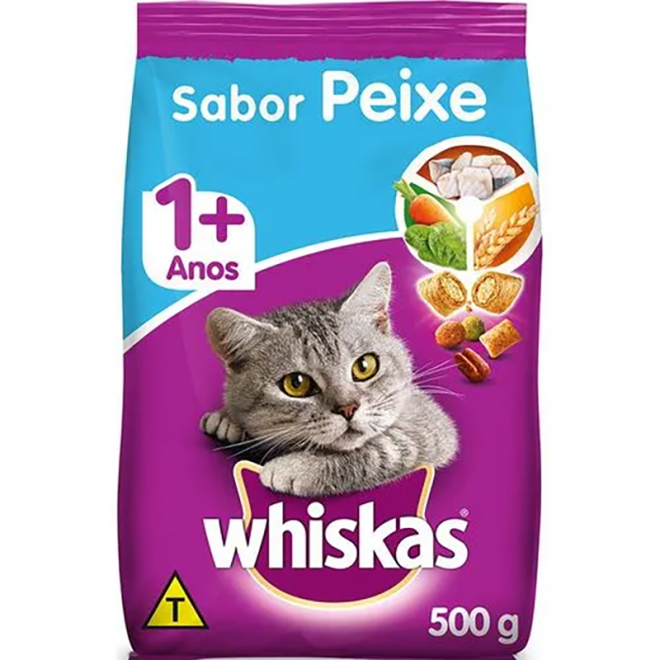RACAO WHISKAS 500G PEIXE
