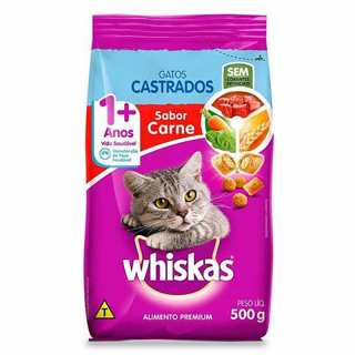 RACAO WHISKAS 500G CARNE