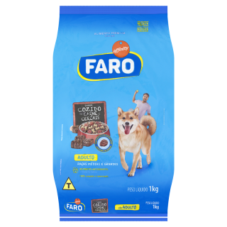 RACAO FARO 1KG ADULTO CARNE