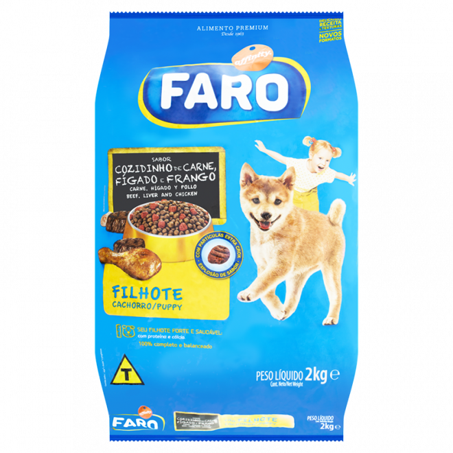 RACAO FARO 2KG FILHOTES CARNE