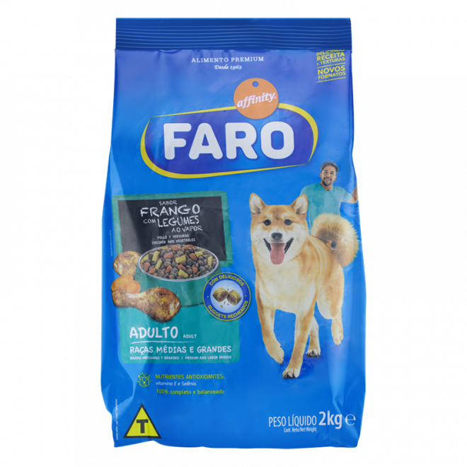 RACAO FARO 2KG ADULTO CARNE