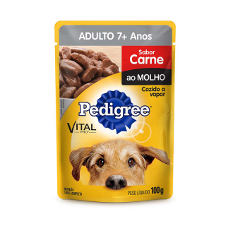 RACAO PEDIGREE SACHE 100G 7+ANOS CARNE AO MOLHO