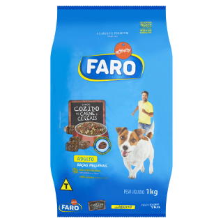 RACAO FARO 1KG ADULTO RACAS PEQ CARNE CEREAIS