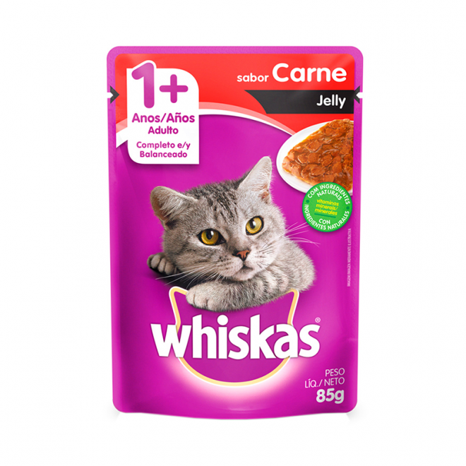 RACAO WHISKAS SACHE 85G JELLY AD PEIXE