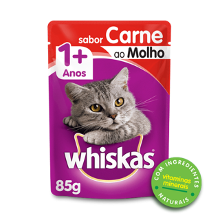 RACAO WHISKAS SACHE 85G 7+ CARNE