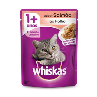 RACAO WHISKAS SACHE 85G AD SALMAO