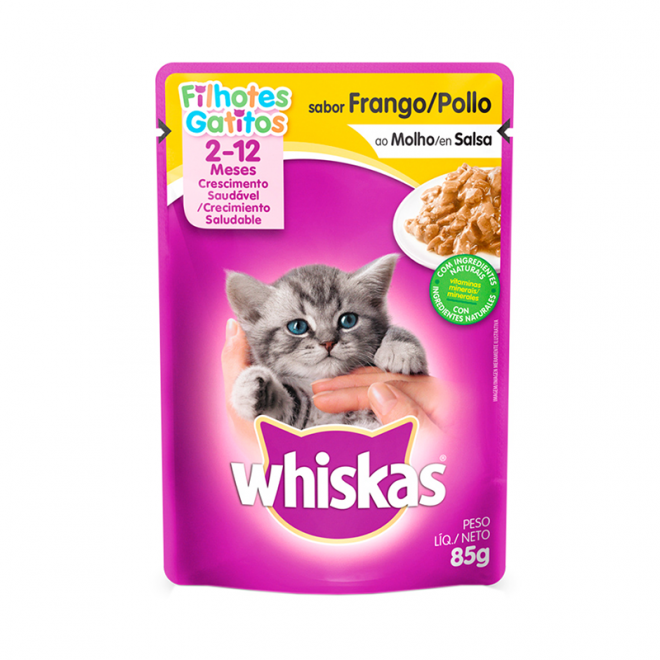 RACAO WHISKAS SACHE 85G FILHOTES FRANGO
