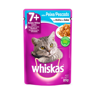 RACAO WHISKAS SACHE 85G CASTRADOS PEIXE