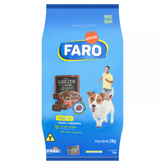 RACAO FARO 2KG RACAS PEQUENAS CARNE