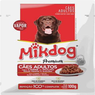 RACAO MIKDOG SACHE 100G AD CARNE