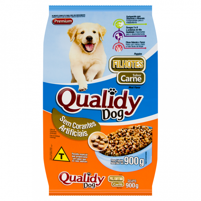 RACAO QUALIDY FILHOTES 900G CARNE