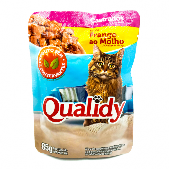 RACAO QUALIDY CAT SACHE 85G CASTRADOS FRANGO