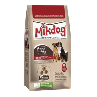 RACAO MIKDOG PREMIUM 1KG MEDIO E GRANDE