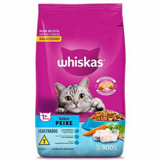 RACAO WHISKAS DRY ADULTO 900G PEIXE