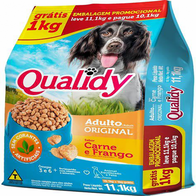 RACAO QUALIDY 11,1KG ORIGINAL CARNE