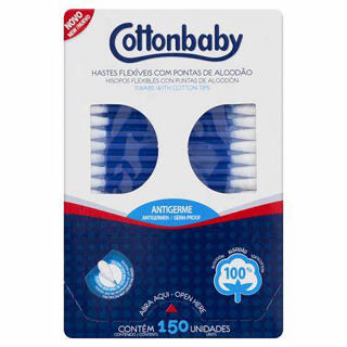 HASTES FLEXIVEIS COTTONBABY 150UNDS