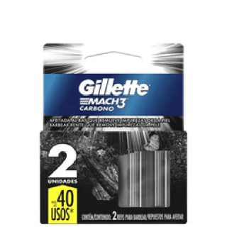 GILLETTE MACH3 REFIL 2UNID CARBONO