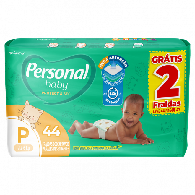 FRALDA PERSONAL BABY MEGA PROMO P - LV44PG42UN