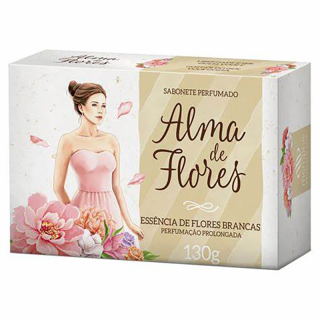 SABONETE ALMA FLORES 130G FLORES BRANCAS