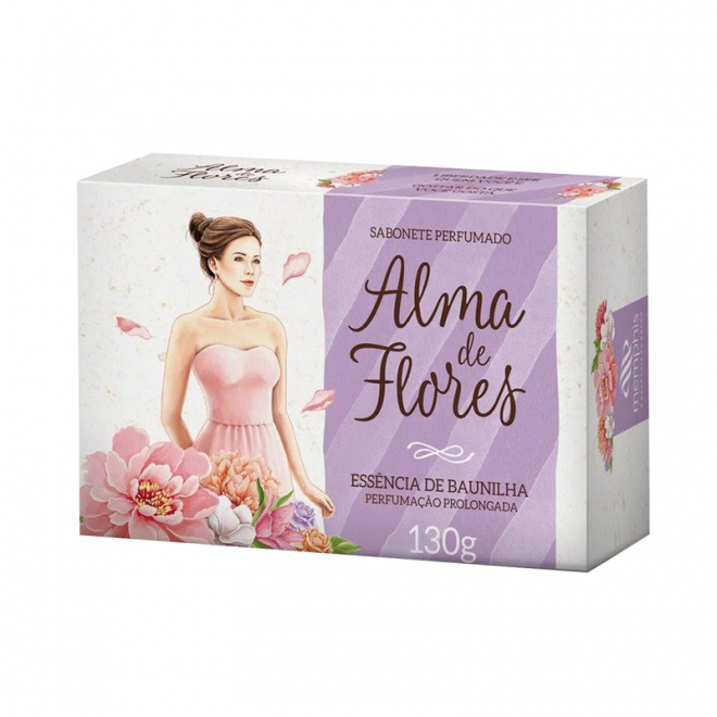 SABONETE ALMA FLORES 130G BAUNILHA