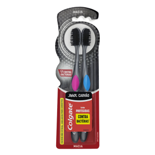 ESCOVA DENTAL COLGATE 360º BLACK 2X1