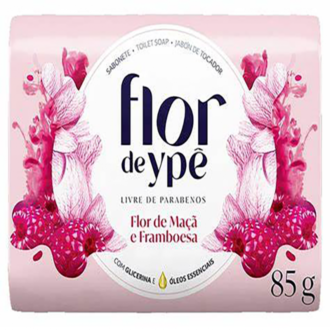 SABONETE FLOR DE YPE 85G FLOR MACA/FRAMBOESA