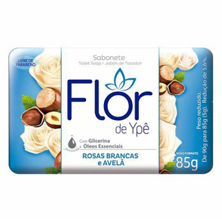 SABONETE FLOR DE YPE 85G ROSAS BRANCAS/AVELA