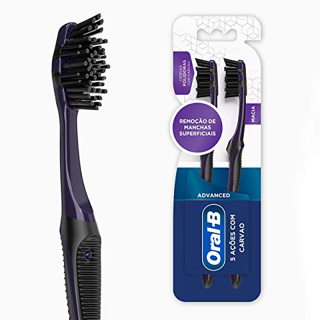 ESCOVA DENTAL ORAL-B 5 ACOES CARVAO C/2UN
