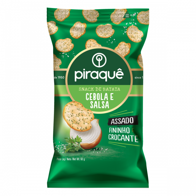SNACK BATATA PIRAQUE 60G CEBOLA E SALSA
