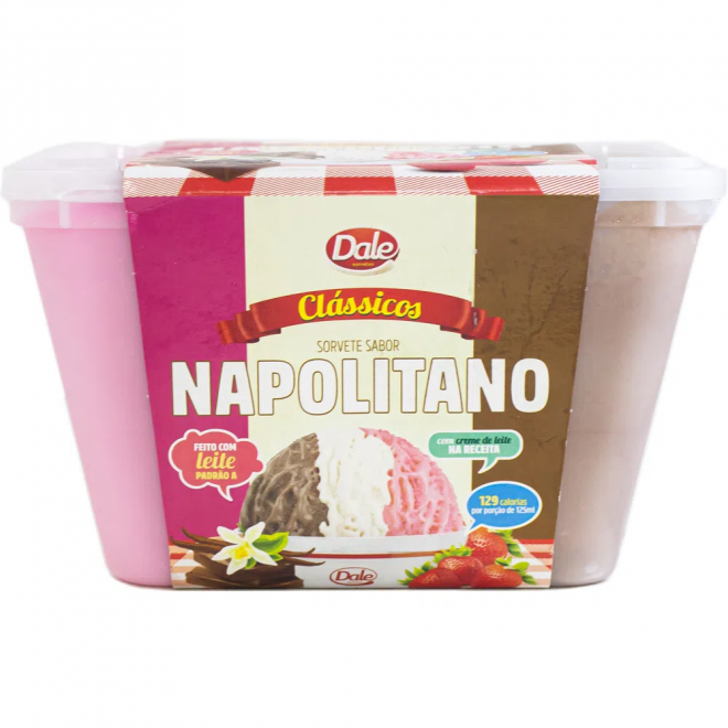 SORVETE DALE CLASSICOS 1,5LT NAPOLITANO